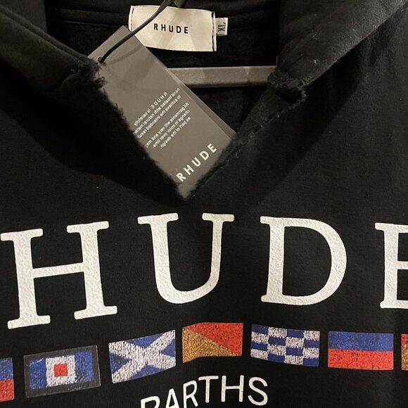 RHUDE St. Barths Yacht Club Oversized Ripped Hoodie KITH Amiri Supreme Off White - Picture 2 of 5